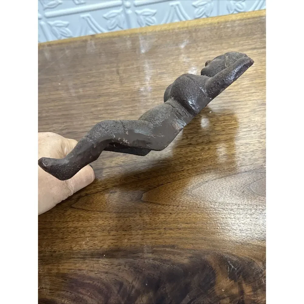 Vintage Boot Jack, Naughty Nellie Cast Iron Figural Boot Jack, Door Stop 10”